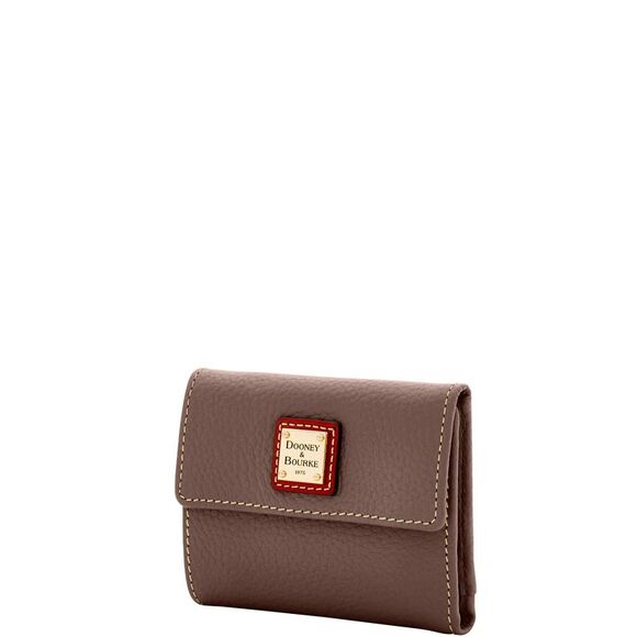 Dooney & Bourke Pebble Grain Small Flap Credit Card Wallet - Elephant - Picture 2 of 4